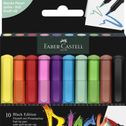 BRUSH PENS BLACK EDITION SET 10 CULORI FABER-CASTELL