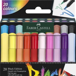 BRUSH PENS BLACK EDITION SET 20 CULORI FABER-CASTELL