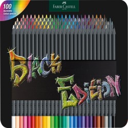 Creioane Colorate 100 Culori Black Edition Cutie Metal Faber-castell