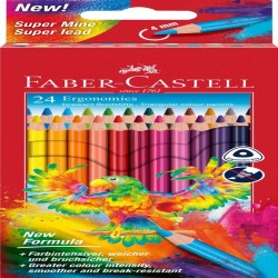 Creioane Colorate Triunghiulare 24 Culori Ergonomics Faber-castell