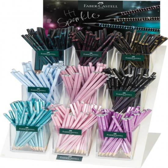 Display 9*48 Buc Creion Grafit B Grip Sparkle 2025 Faber-castell