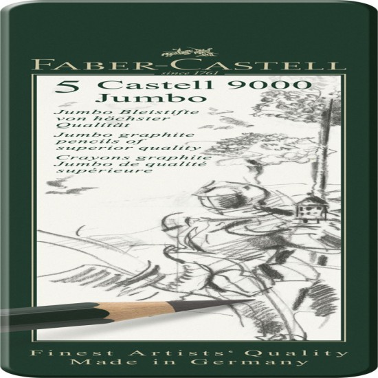 Set 5 Buc Creion Grafit Castell Jumbo Faber-castell