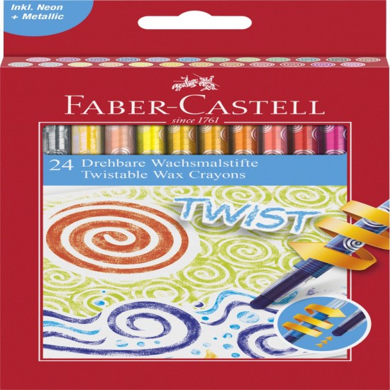 Creioane Cerate Retractabile 24 Culori Faber-castell