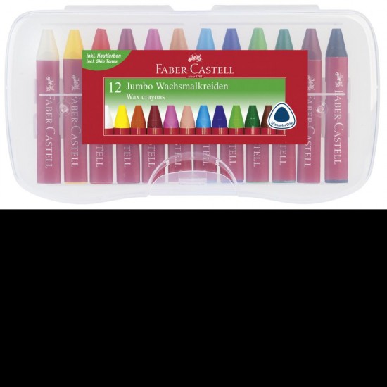 CREIOANE CERATE 12 CULORI JUMBO CUTIE PLASTIC FABER-CASTELL