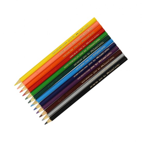 Creioane Colorate Faber-Castell Eco, 12 Buc/Set, Culori Asortate, Creion de Colorat, Creioane Colorate Faber-Castell, Creioane de Colorat pentru Copii, Creioane Multicolore, Creioane Multicolore de Colorat, Creioane Multicolore Desen