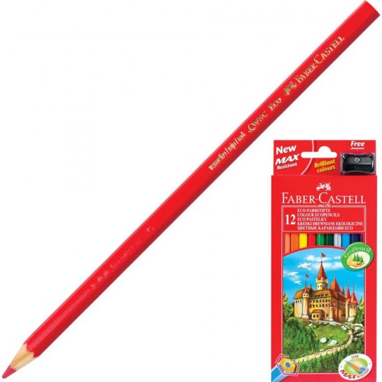 Creioane Colorate Faber-Castell Eco, 12 Buc/Set, Culori Asortate, Creion de Colorat, Creioane Colorate Faber-Castell, Creioane de Colorat pentru Copii, Creioane Multicolore, Creioane Multicolore de Colorat, Creioane Multicolore Desen