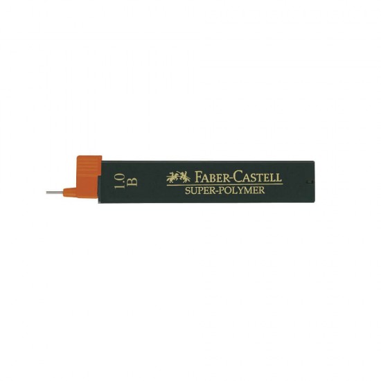 Mina Creion Faber – Castell Super – Polymer, 1 mm, B, 12 bucati/cutie, Mina pentru Creion, Mina de Tip B, Mine pentru Creioane, Mine Faber-Castell, Mina Creion Rezistenta, Mine Creion Mecanic Ieftine, Mina pentru Creion