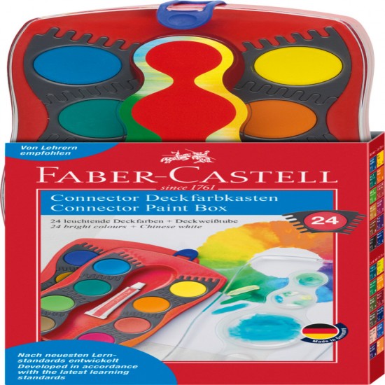 Acuarele 24 Culori Rosii Connector Faber-castell