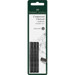 BLISTER 3 BUC CARBUNE PRESAT PITT MONOCHROME EXTRA-SOFT FABER-CASTELL