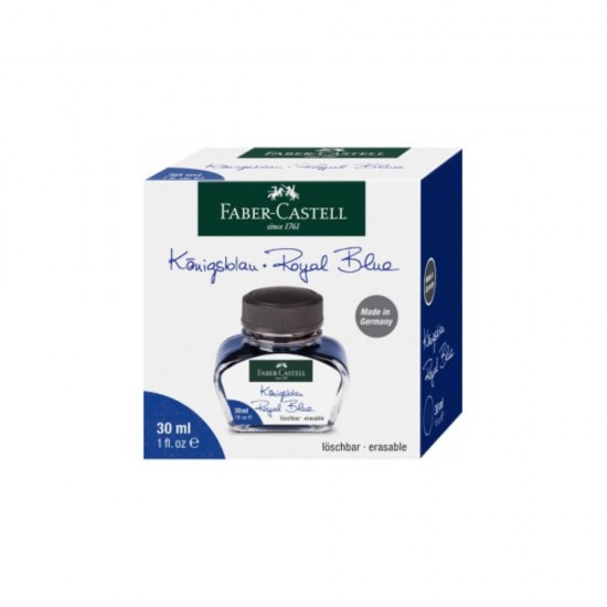 Calimara cu Cerneala Faber-Castell, Albastra, 30 ml, Cerneala Stilou, Cerneala pentru Stilou, Cerneala Calimara Stilou, Cerneala de Stilou, Cerneala pentru Stilou, Cerneala Stilou Faber-Castell, Cerneala Stilouri Faber-Castell