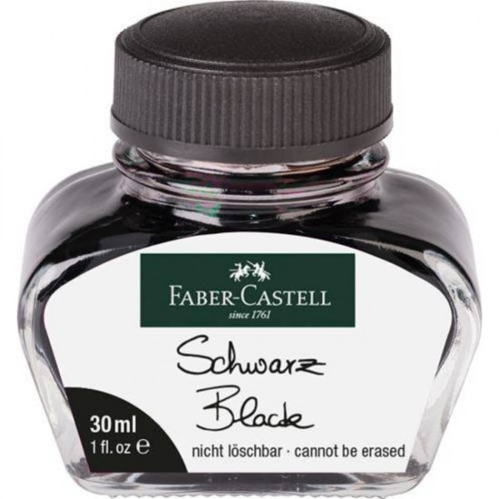 Calimara cu Cerneala Faber-Castell, Neagra, 30ml, Cerneala Stilou, Cerneala pentru Stilou, Cerneala Calimara Stilou, Cerneala de Stilou, Cerneala pentru Stilou, Cerneala Stilou Faber-Castell, Cerneala Stilouri Faber-Castell