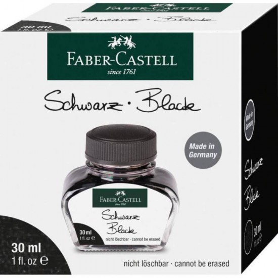 Calimara cu Cerneala Faber-Castell, Neagra, 30ml, Cerneala Stilou, Cerneala pentru Stilou, Cerneala Calimara Stilou, Cerneala de Stilou, Cerneala pentru Stilou, Cerneala Stilou Faber-Castell, Cerneala Stilouri Faber-Castell