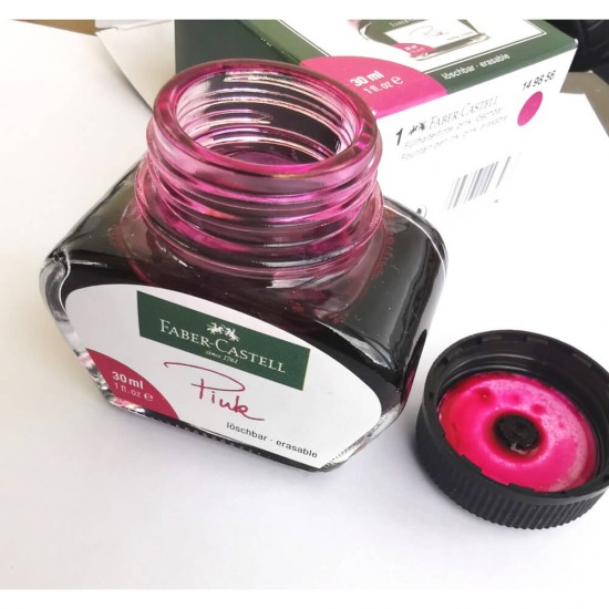 Calimara cu Cerneala Faber-Castell, Roz, 30ml, Cerneala Stilou, Cerneala pentru Stilou, Cerneala Calimara Stilou, Cerneala de Stilou, Cerneala pentru Stilou, Cerneala Stilou Faber-Castell, Cerneala Stilouri Faber-Castell