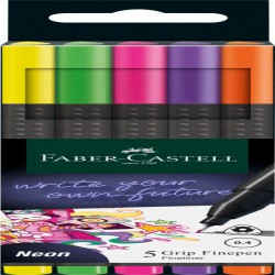 Liner 0.4mm Set 5 Buc Neon Grip Faber-castell