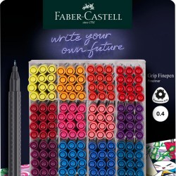 DISPLAY 300 BUC LINER GRIP 0.4MM DIVERSE CULORI FABER-CASTELL