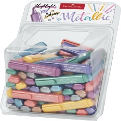 Display 100 Buc Textmarker Metalizat Faber-castell