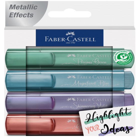Textmarker Set 4 Metalizat Faber-castell