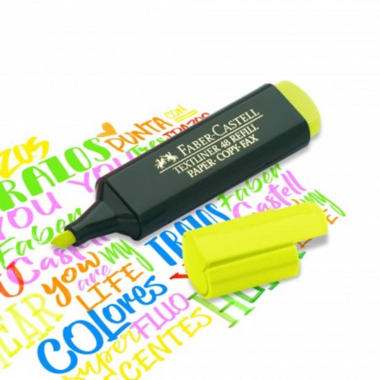 Textmarker 1548 Faber-Castell, Galben, Evidentiator Faber-Castell, Evidentiator 1548, Evidentiatoare Faber-Castell, Markere Faber-Castell, Textmarkere Faber-Castell, Highlighter