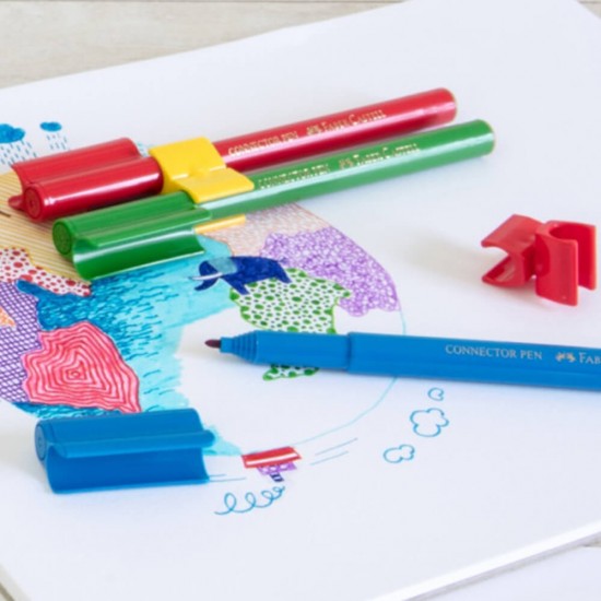 Set 40 Carioci Colorate Faber-Castell Valiza Connector Cu Clip Prindere, Carioca Pentru Copii, Carioca De Colorat, Carioci Pentru Copii, Carioci Pentru Colorat, Carioci Colorate Pentru Desenat, Carioci Faber-castell