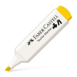 Marker Textil Galben Faber-Castell, Varf Tesit 1-5 mm, Markere Textile Galbene, Markere Textile Faber Castell, Market Textil cu Varf Tesit, Marker Personalizare Textile, Markere Personalizare Imbracaminte, Markere Permanente pentru Haine