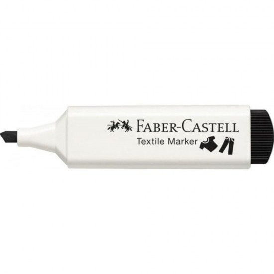 Marker Textil Negru Faber-Castell, Varf Tesit 1-5 mm, Markere Textile Negre, Markere Textile Faber Castell, Market Textil cu Varf Tesit, Marker Personalizare Textile, Markere Personalizare Imbracaminte, Markere Permanente pentru Haine