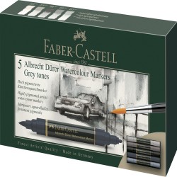 Set 5 Markere Solubile Tonuri De Gri A.durer Faber-castell