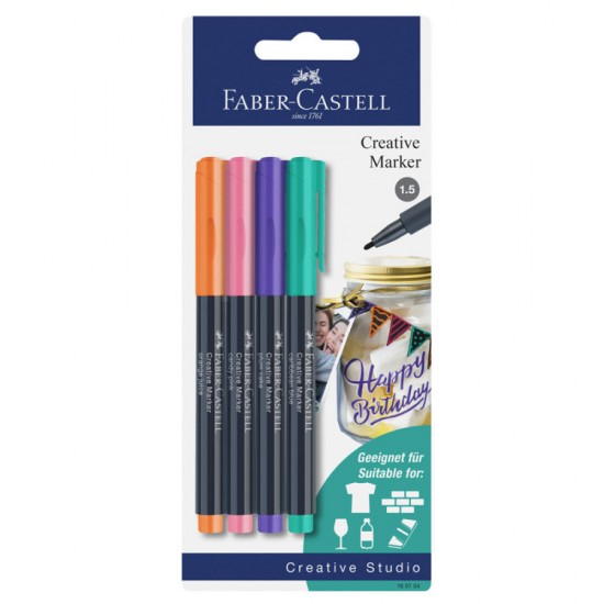 Marker Creativ Set 4 Culori Faber-castell