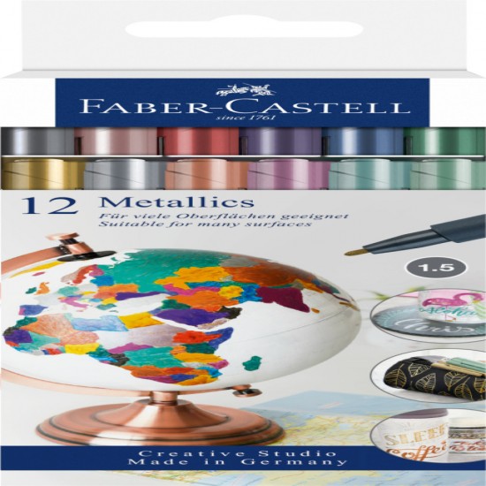 Set 12 Buc Marker Metallics Faber-castell