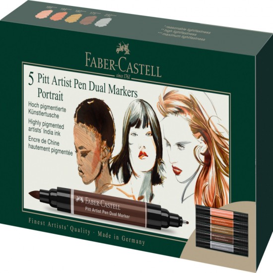 Pitt Artist Pen Dual Marker Set 5 Buc Portret Faber-castell
