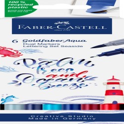 Marker Solubil 2 Capete Set 6 Lettering Goldfaber Faber-castell