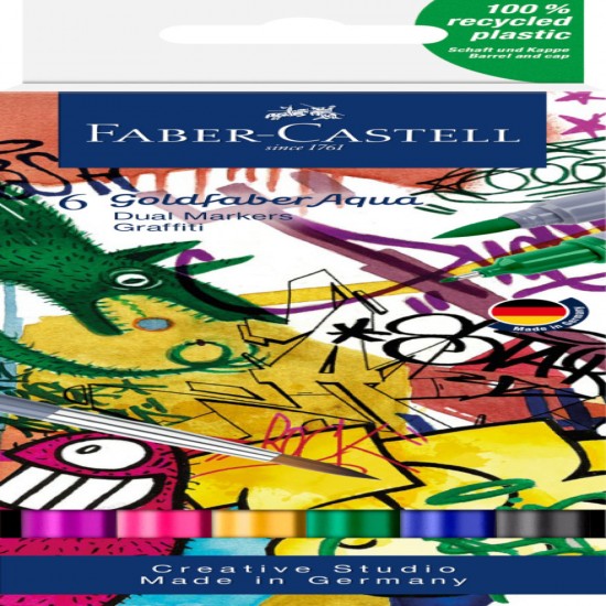 Marker Solubil 2 Capete Set 6 Buc Graffiti Goldfaber Faber-castell