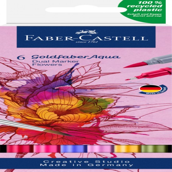 Marker Solubil 2 Capete Set 6 Buc Flori Goldfaber Faber-castell