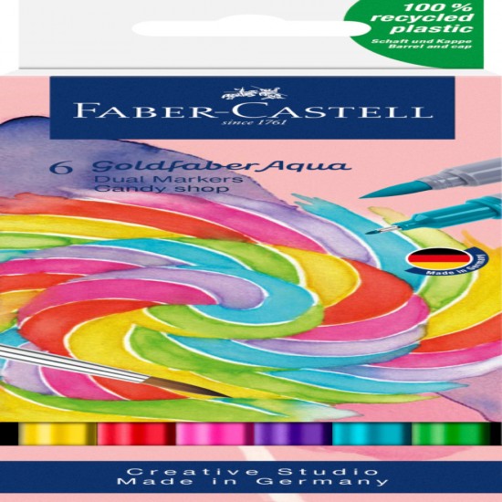 Marker Solubil 2 Capete Set 6 Buc Candy Shop Goldfaber Faber-castell