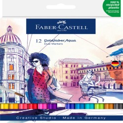 Marker Solubil 2 Capete Set 12 Buc Goldfaber Faber-castell