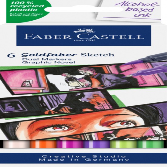 Sketch Marker 2 Capete Set 6 Novel Goldfaber Faber-castell