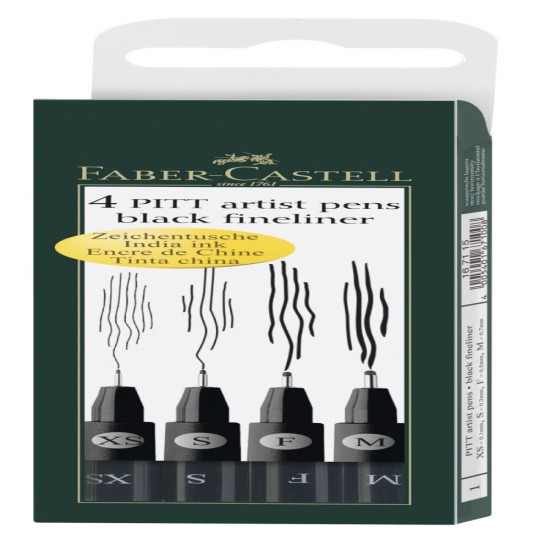 Pitt Artist Pen Set 4 Buc F,m,s,xs Faber-castell
