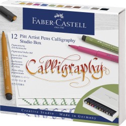Pitt Artist Pen Caligrafic Cutie Studio 12 Buc Faber-castell