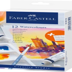 Tempera Acuarele 12 Culori 9ml + Paleta Faber-castell