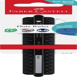 Rigla 15cm Dots Neagra Faber-castell