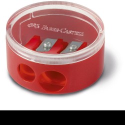 ASCUTITOARE PLASTIC DUBLA CU CONTAINER TWIST OFF ROSIE/ALBASTRA