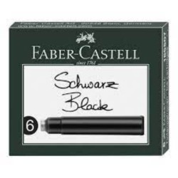 Set 6 Cartuse cu Cerneala Faber-Castell, Neagra, Cartuse Cerneala, Rezerva Cerneala, Patorane Cerneala, Mine Stilou, Mine pentru Stilou, Mine de Stilou, Cartuse Stilou, Rezerva Cartuse Stilou, Rezerva Cerneala Stilou