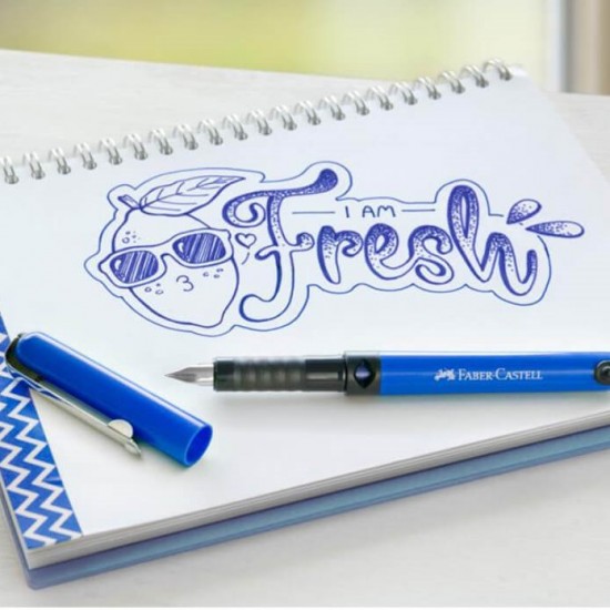 Set 5 Cartuse Mari cu Cerneala Faber-Castell, Albastra, Cartuse Cerneala, Rezerva Cerneala, Patorane Cerneala, Mine Stilou, Mine pentru Stilou, Mine de Stilou, Cartuse Stilou, Rezerva Cartuse Stilou, Rezerva Cerneala Stilou