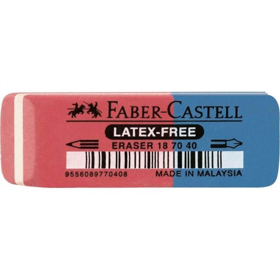Radiera Combinata Faber-Castell 7070 40, Rosu/Albastru, Radiera Creion, Rdiera Stilou, Radiera Cerneala, Radiere Combinate, Radiera Creioane, Guma de Sters, Gume de Sters, Guma pentru Sters, Gume pentru Sters, Radiera de Sters, Radiere pentru Sters