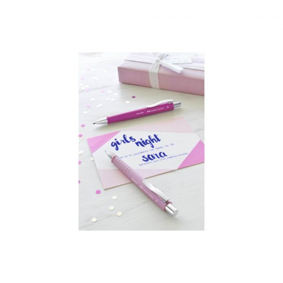 Pix cu Mecanism si Grip Faber-Castell Poly Ball 2020, Mina XB, Rose, Pixuri cu Mecanism, Pix Faber-Castell, Pixuri Faber-Castell, Pixuri Scriere, Pix Scriere, Pix Elevi, Pix Studenti, Pixuri Elevi, Pixuri Studenti, Pix Albastru, Pixuri Albastre