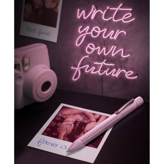 Pix Grip 2010 Faber-Castell, Corp Rose, Culoare Mina Albastru, Varf M, Culoare Rose, Pix, Pixuri, Faber-Castell Grip 2010 Pixuri, Pixuri cu Mecanism, Pixuri cu Buton, Pix cu Mecanism, Pixuri Scoala, Pixuri Albastre Scoala, Faber-Castell Pixuri Grip 2010