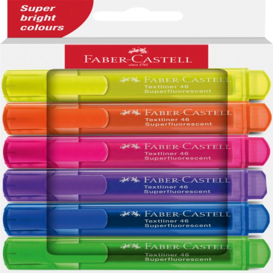 Textmarker Set 6 Superfluorescent 1546 Cutie Carton 2024 Faber-castell