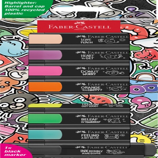 Textmarker Set 8 Graffiti Cutie Carton Faber-castell