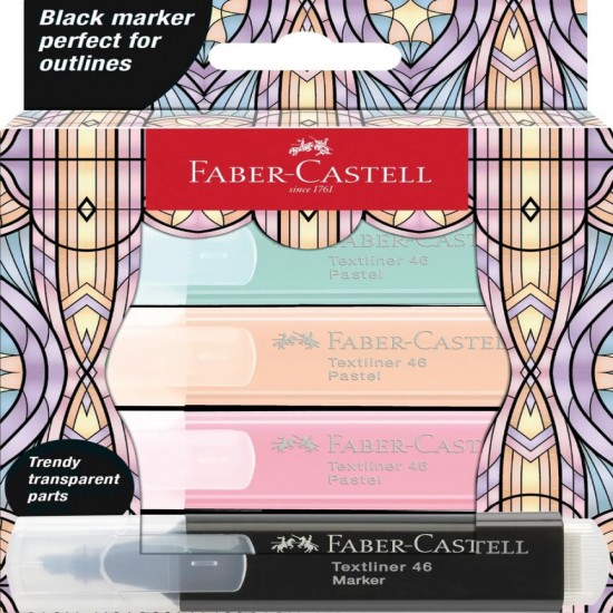 Textmarker Set 4 Pastel Editie Speciala Glassy Faber-castell
