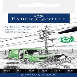 Liner Eco Pigment Set 6 Buc Black Edition Faber-castell