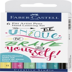 Pitt Artist Pen Set Caligrafic 6 Buc Pastel Faber-castell